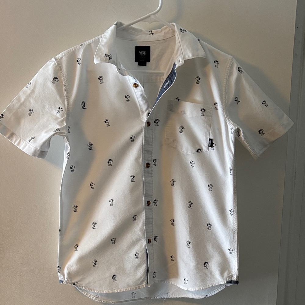 Levi's Boys Snoopy White Casual Button Down Shirt